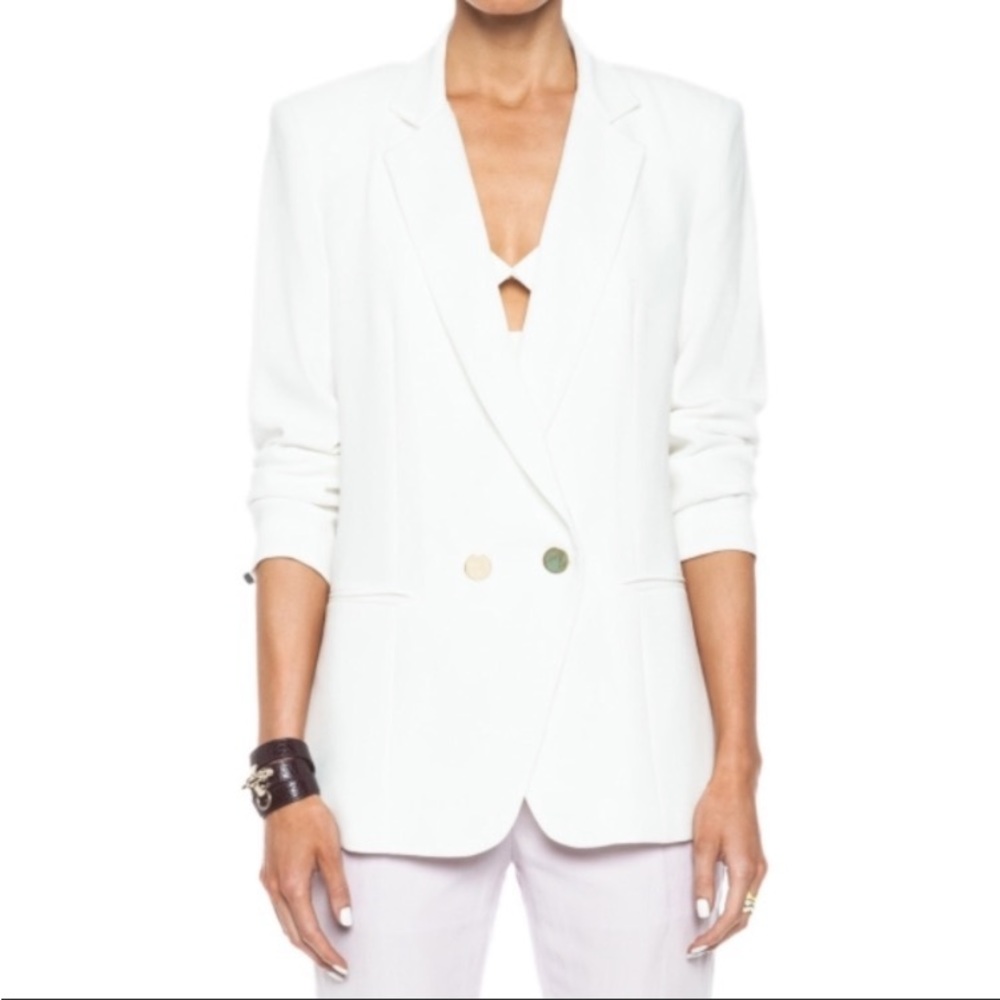 Jenni Kayne acetate white cream boyfriend blazer